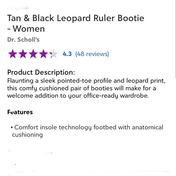 NWT Dr. Scholl’s Tan & Black Leopard Ruler Bootie Womens Size 7.5 - Picture 6 of 7